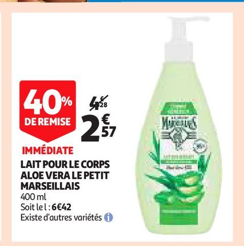 LAIT POUR LE CORPS ALOE VERA LE PETIT MARSEILLAIS