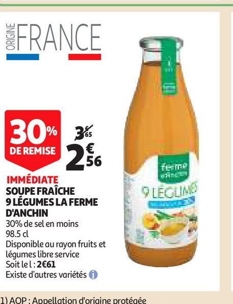  SOUPE FRAÎCHE 9 LÉGUMES LA FERME D'ANCHIN 