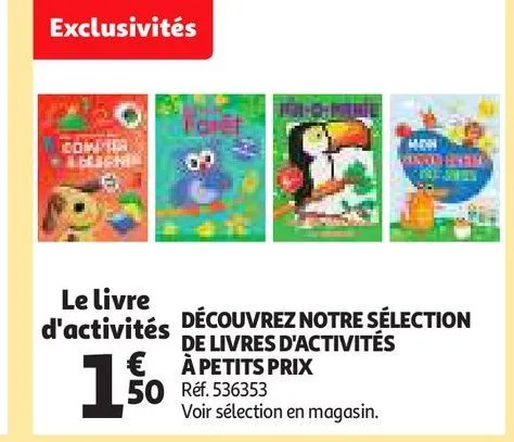 découvrez notre sélection de livres d'activités à petits prix