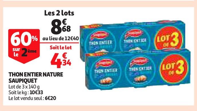 THON ENTIER NATURE SAUPIQUET 