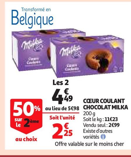 CŒUR COULANT CHOCOLAT MILKA