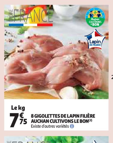 8 GIGOLETTES DE LAPIN FILIÈRE AUCHAN CULTIVONS LE BON(2)