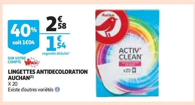 lingettes antidecoloration auchan(1)