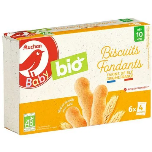 biscuits fondants auchan baby bio