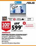 PORTABLE R515DA-EJ1567W ASUS offre à 599€ sur Auchan