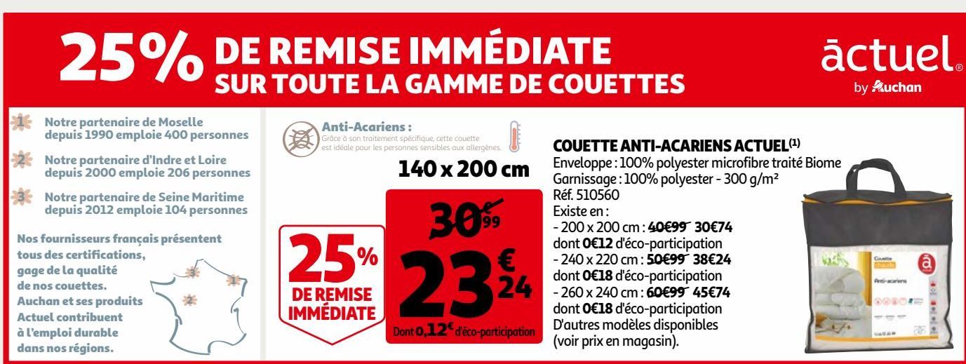 COUETTE ANTI-ACARIENS ACTUEL