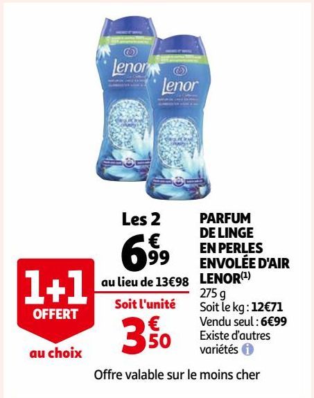 PARFUM DE LINGE EN PERLES ENVOLÉE D'AIR LENOR