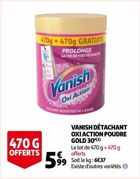 vanish détachant oxi action poudre gold 30