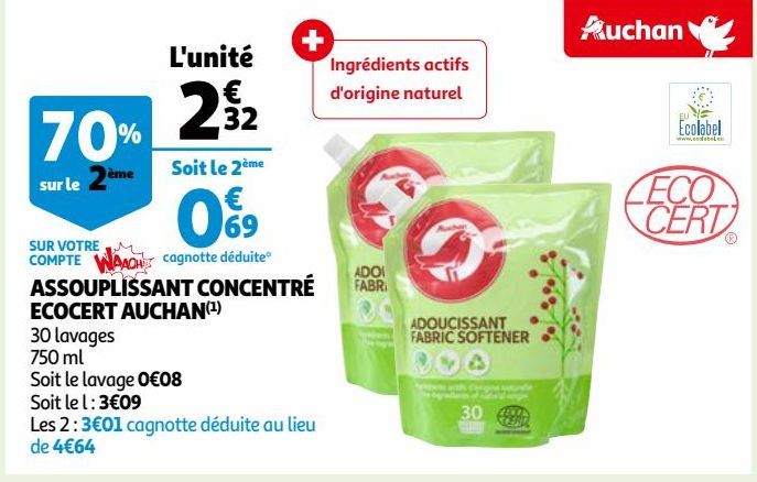 ASSOUPLISSANT CONCENTRÉ ECOCERT AUCHAN