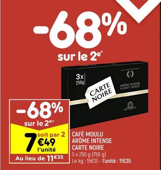 café moulu Carte noire