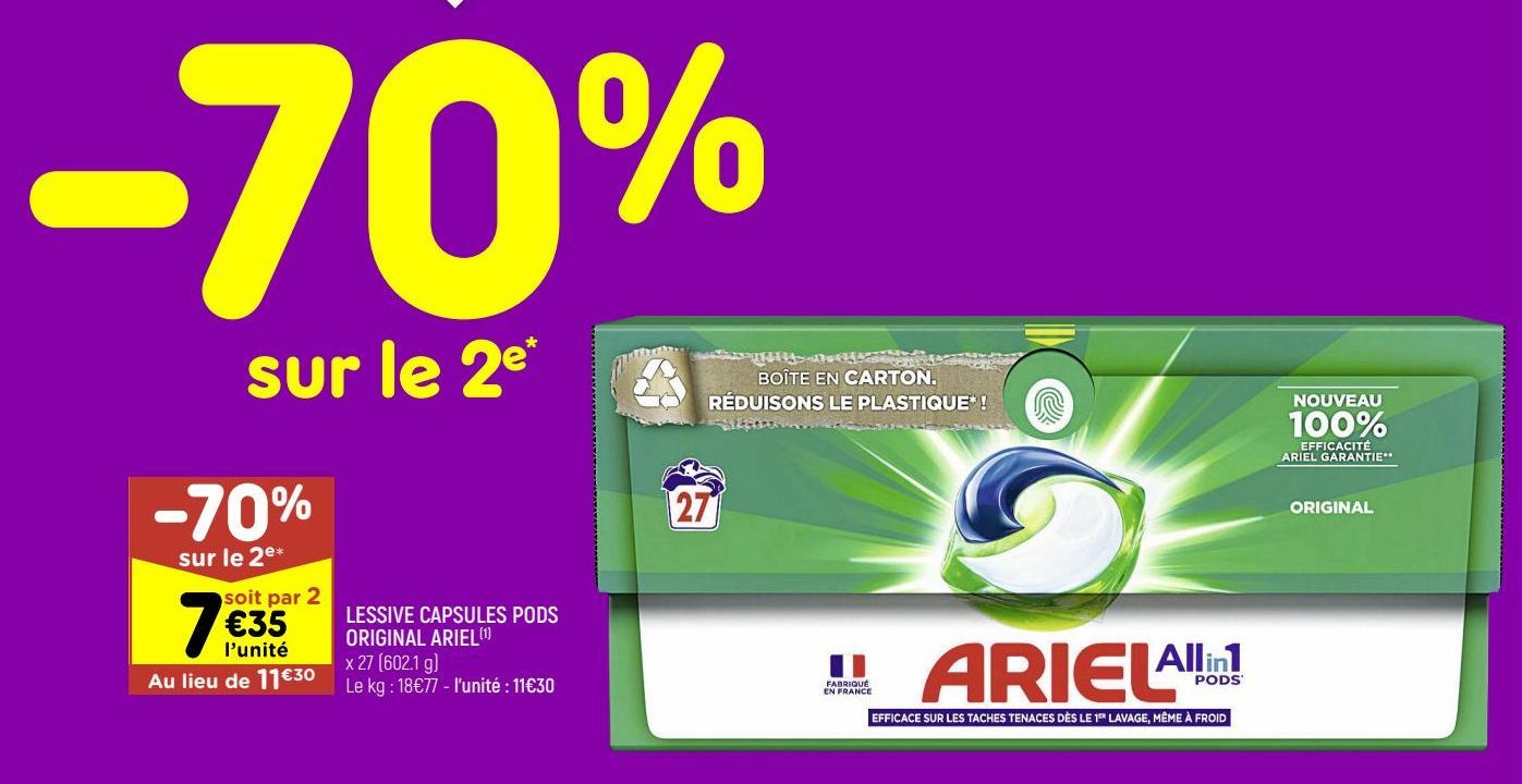 lessive en capsules Ariel