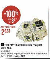 -100% 3⁰  SOIT PAR 3L'UNITE:  2623  Pavt  mini L'ORIGINAL 