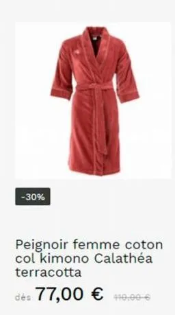 -30%  peignoir femme coton col kimono calathéa terracotta  dès 77,00 € 110,00-6 