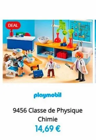 deal  playmobil  9456 classe de physique  chimie 14,69 €  