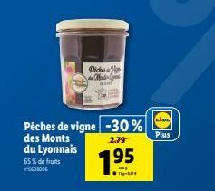 Piche in Mon  Pêches de vigne -30%  des Monts  du Lyonnais 65% de fruits 5401004  2.79  7.95  LIDE  Plus 