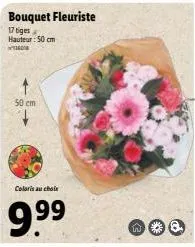 50 cm  coloris au choix  9.9⁹9⁹  bouquet fleuriste  17 tiges  hauteur: 50 cm  in 