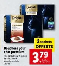 coshida  coshida  2 sachets offerts  20  r  3.7⁹  ●1kg-130€ 