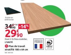 plan de travail stratifié 