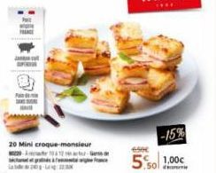 20 Mini croque-monsieur  2012  5.50  1,00€ 