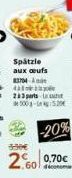 Spätzle aux oeufs  3704-A  43  233 parts  500-520  3:30€  2.60  -20%  0,70€ 