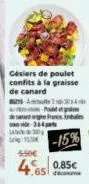 césiers de poulet confits à la graisse de canard  334  15  -15% 