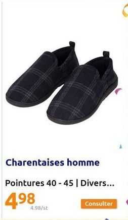 Charentaises homme  Pointures 40-45 | Divers...  4.98  4.98/st  Consulter 
