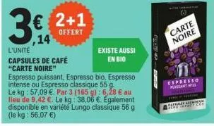 capsules de café carte noire