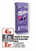 chocolat au lait Milka