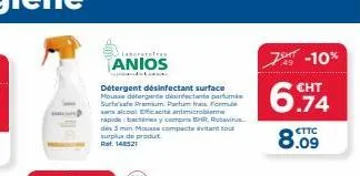 laboratores  tanios  détergent désinfectant surface mousse detergente desinfectants partum surfa'afe premium parfum frais formule sans alcool efficacité antimicrobien rapide: bactes y compris b, rotav