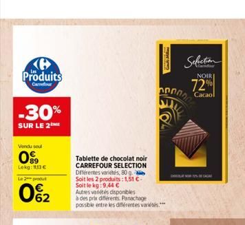 chocolat noir Carrefour