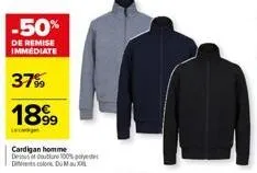 -50%  de remise immediate  37%  1899  cardigan homme  de doublure 100% p  du mau x 