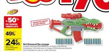 NERE  -50%  DE REMISE IMMEDIATE  49%  2495  copac Ledinosquad  Nerf Dinosquad Rex rampage Le blaster Dienquad REXROGE a un design et une de  tymosueestwindu avec un chargeur 10 Nechtspeed ter 10 feche