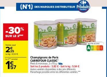 champignons de Paris Carrefour