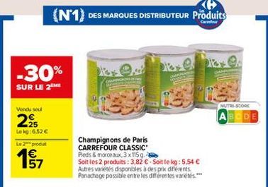 champignons de Paris Carrefour