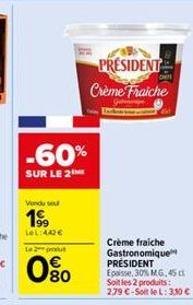 crème fraîche Président