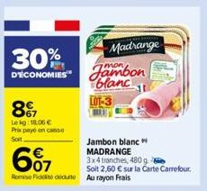 jambon blanc madrange