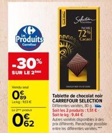 chocolat noir Carrefour