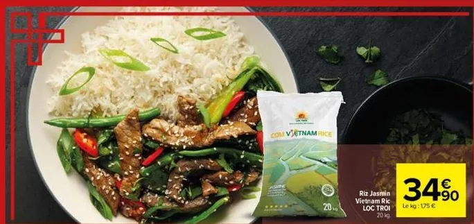 com vietnam rice  jasmine  20  riz jasmin vietnam ric  lọc troi le kg: 175 €  20 kg.  34% 