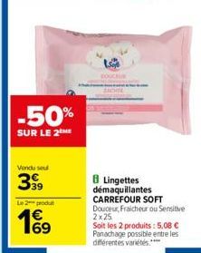 lingettes démaquillantes Carrefour