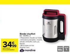 3499  Blender chauffant MSPML- Priptions des ou froides fonctions principes mu veloce co bender  -Box  G  mandine  900 1 