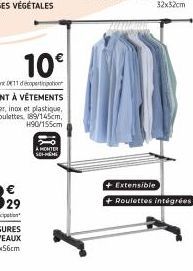 10€  Dont DE11 decopertination  A MONTER SCHEME  Extensible +Roulettes intégrées 