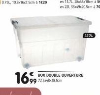 BOX DOUBLE OUVERTURE 99 72.5x48x38.5cm  120L 