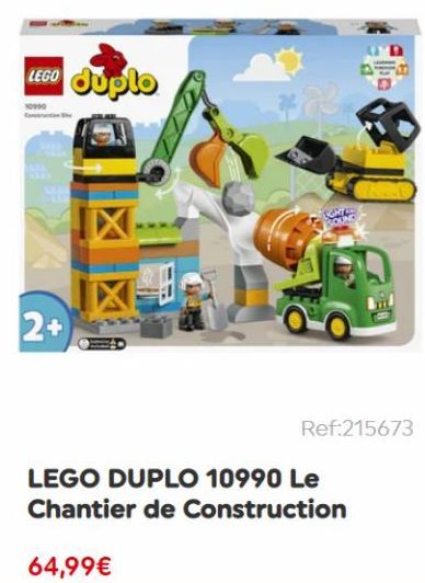 LEGO Juplo  10990  2+  X  64,99€  LEGO DUPLO 10990 Le Chantier de Construction  10  Ref:215673 