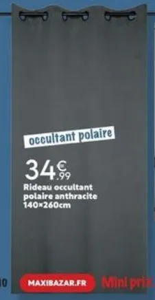 occultant polaire  349,9  rideau occultant polaire anthracite 140x260cm 