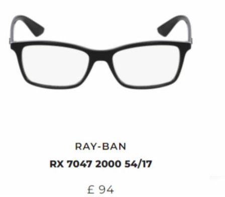 RAY-BAN  RX 7047 2000 54/17  £94 