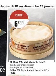 L'UNITÉ  6€99  LES MONTS  DE JOUX  MONT D'OR 