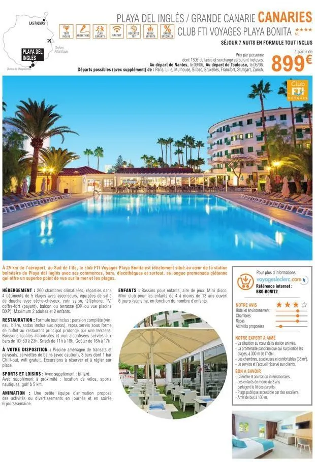 las palmas  playa del ingles  **  glrr ingles animations expants  t  ocen atlantique  wider  gratuit  hébergement : 260 chambres climatisées, réparties dans 4 bâtiments de 5 étages avec ascenseurs, éq