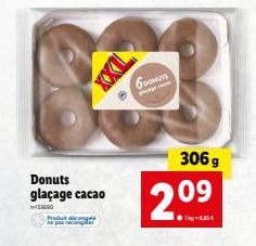 Donuts glaçage cacao  53690  ongela  6DONUTS  pog  2.09  306g 