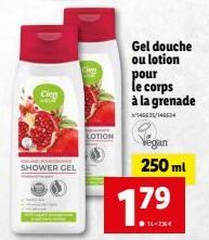 Cien  SHOWER GEL  LOTION  Gel douche ou lotion  pour  le corps à la grenade  140625/140634  Vegan  250 ml  1.7⁹ 