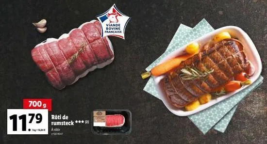 700 g  rôti de rumsteck *** (2)  seheat  viande bovine française 